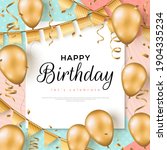 happy birthday background.... | Shutterstock .eps vector #1904335234