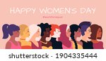 female diverse faces profile ... | Shutterstock .eps vector #1904335444