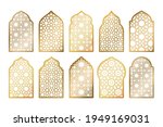 set of gold ornate arab windows ... | Shutterstock .eps vector #1949169031