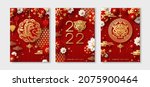 posters set for 2022 chinese... | Shutterstock .eps vector #2075900464