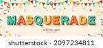 masquerade card or banner with... | Shutterstock .eps vector #2097234811
