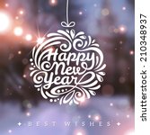 christmas and new year greeting ... | Shutterstock .eps vector #210348937