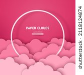 beautiful cotton pink clouds... | Shutterstock .eps vector #2118124874
