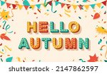hello autumn sale poster... | Shutterstock .eps vector #2147862597