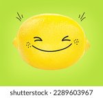 Lemon character smiling concept....