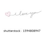 i love you a continuous line... | Shutterstock .eps vector #1594808947