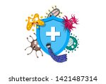 immune system concept. hygienic ... | Shutterstock .eps vector #1421487314
