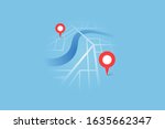 city street map plan with river ... | Shutterstock .eps vector #1635662347