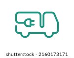 electric delivery truck icon.... | Shutterstock .eps vector #2160173171