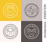 vector hand made labels and... | Shutterstock .eps vector #253027234