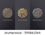 vector set of logo design... | Shutterstock .eps vector #590861564