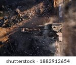 Aerial View Of Demolition Site. ...