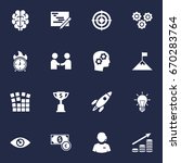 set of 16 business icons set... | Shutterstock .eps vector #670283764