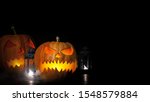 halloween background with... | Shutterstock . vector #1548579884