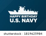The United States or U.S. Navy Birthday. October 13. Holiday concept. Template for background, banner, card, poster with text inscription. Vector EPS10 illustration