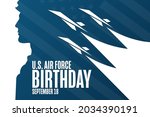 U.S. Air Force Birthday. September 18. Holiday concept. Template for background, banner, card, poster with text inscription. Vector EPS10 illustration