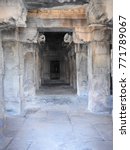 Small photo of Way to sanctum sanctorum Mallikarjuna Temple in Pattadakal Temple Complex, an UNESCO World Heritage Site located in Karnataka, India. It was built by Trilokamahadevi, Queen of Vikramaditya II in 8thCE