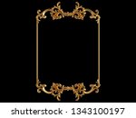 gold ornament on a black... | Shutterstock . vector #1343100197