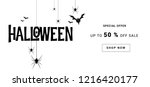happy halloween banners party... | Shutterstock .eps vector #1216420177