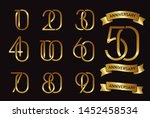 set of anniversary logotype and ... | Shutterstock .eps vector #1452458534