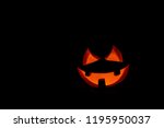 halloween pumpkin smile and... | Shutterstock . vector #1195950037