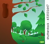 vector image. forest landscape  ... | Shutterstock .eps vector #653531647