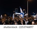Small photo of TEL AVIV, ISRAEL - January 21, 2023: Israelis protest in Tel Aviv against plans by prime minister Benjamin Netanyahu new government to trample the legal system and the supreme court High quality photo