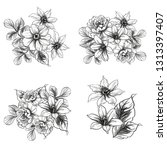 flowers set. collection of... | Shutterstock . vector #1313397407