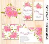 wedding invitation cards with... | Shutterstock .eps vector #229669657