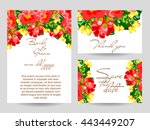invitation with floral... | Shutterstock .eps vector #443449207