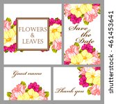 invitation with floral... | Shutterstock . vector #461453641