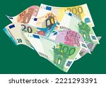 Flying Of Euro Banknotes....