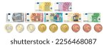 set of euro banknotes and euro...