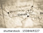 Omak on a geographical map of USA