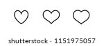 heart icons  love sign  outline ... | Shutterstock .eps vector #1151975057