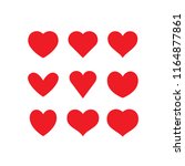 heart red icons  sign of love ... | Shutterstock .eps vector #1164877861