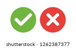 green check mark and red cross | Shutterstock .eps vector #1262387377