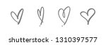 heart doodle icons  hand drawn... | Shutterstock .eps vector #1310397577