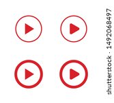 play icon  video media player... | Shutterstock .eps vector #1492068497