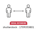 social distance sign. keep your ... | Shutterstock .eps vector #1709353801