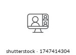 video conference icon.... | Shutterstock .eps vector #1747414304