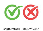 check mark icons. green tick... | Shutterstock .eps vector #1880949814