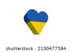 heart shaped ukranian flag.... | Shutterstock .eps vector #2130477584