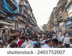 Small photo of Mumbai, India 14 December 2023 The crowded streets around the famous Crawford Market during christmas season in South Mumbai, Maharashtra, India.