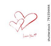 vector hearts  valentine day ... | Shutterstock .eps vector #791554444