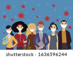 coronavirus  2019 ncov  people... | Shutterstock .eps vector #1636596244