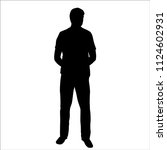 vector silhouette of man ... | Shutterstock .eps vector #1124602931