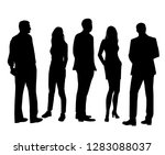 set of vector silhouettes of ... | Shutterstock .eps vector #1283088037