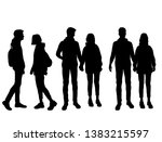 vector silhouettes of  man and... | Shutterstock .eps vector #1383215597