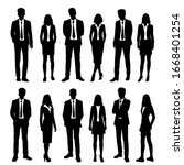 vector silhouettes of  men and... | Shutterstock .eps vector #1668401254